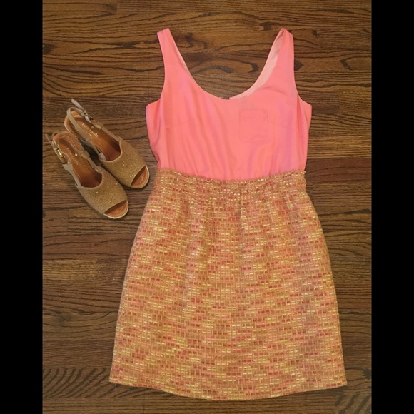 J. Crew Dresses & Skirts - J Crew Sz 2 Pink and Gold Tweed Adorable Dress